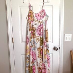 ❤️Paper Heart Women’s Italian Theme Dress Linen Blend Sz XL Dulce Vita NEW🍋